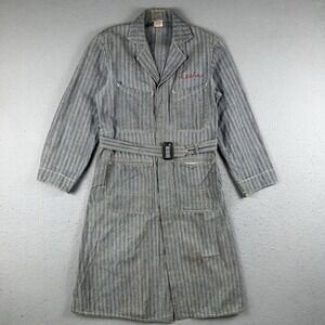 Vintage 30s 40s Fincks Shop Coat Mens 38 Herringbone Denim Selvedge Jacket
